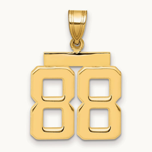 Medium Polished Number 88 Charm — 14K Yellow Gold