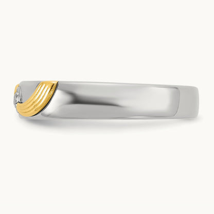 14ktt IB Goodman Mens Polished Complete 1/20ct Diamond Ring