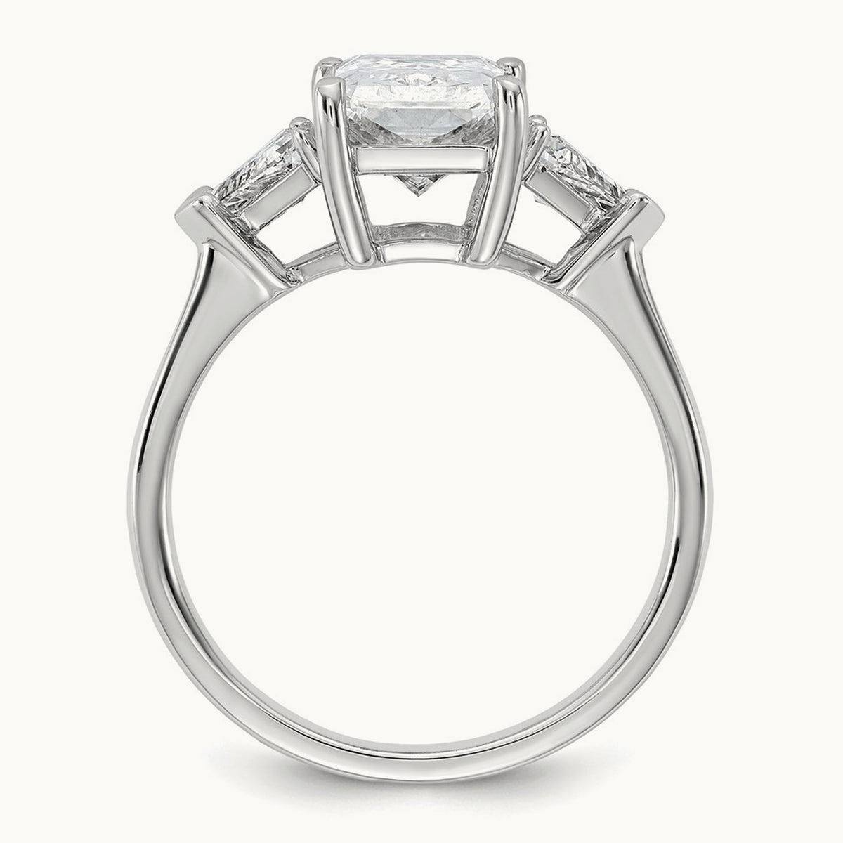 Radiant & Triangle Engagement Ring, 1.25-3.50 ct tw Lab-Grown Diamond — 3 1/8 ct, 14K White Gold