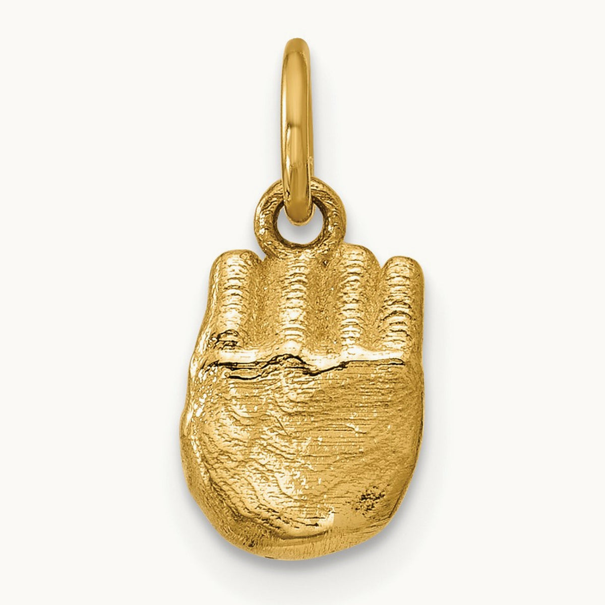 American Sign Language Alphabet Fingerspelling Sign E Pendant, 14K