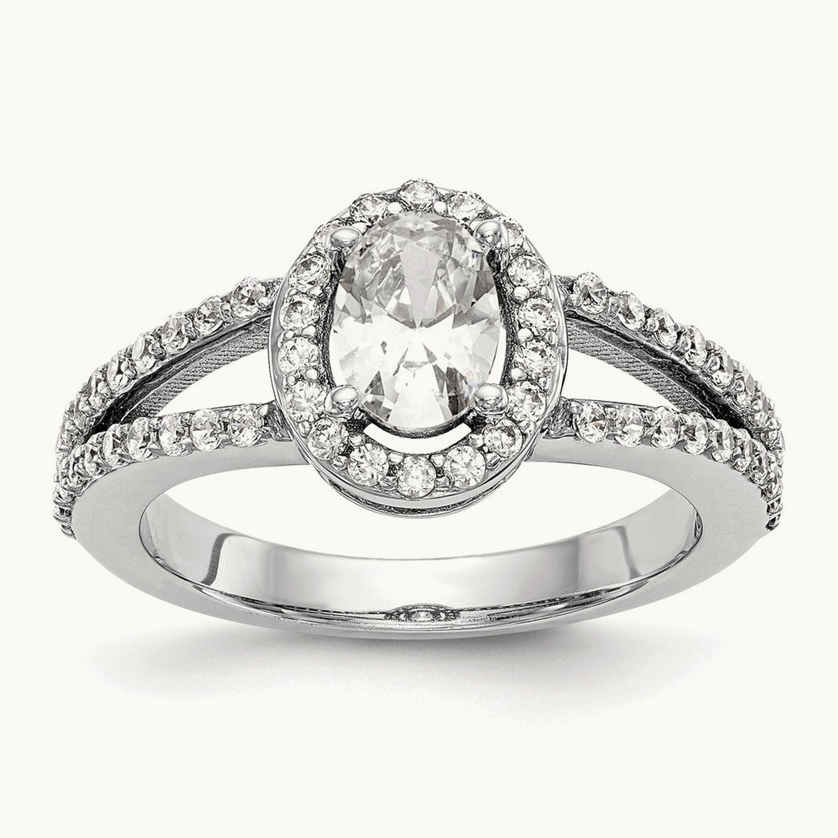 Oval Semi-Mount Halo Engagement Ring, 0.50 ct tw