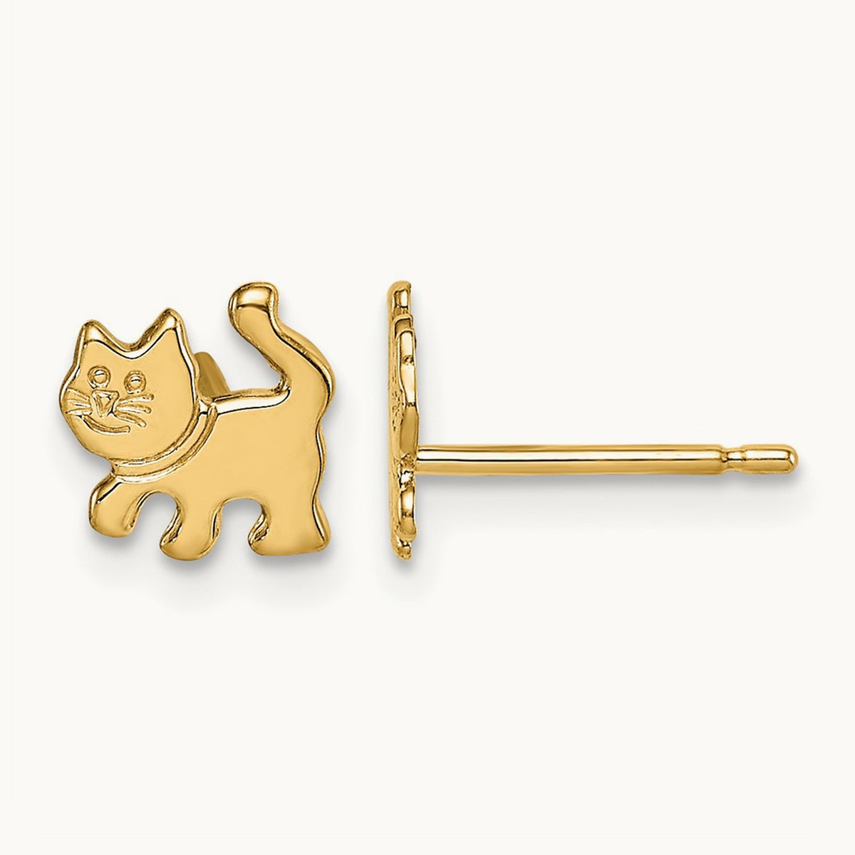 Madi K Kitten Post Earrings, 14K