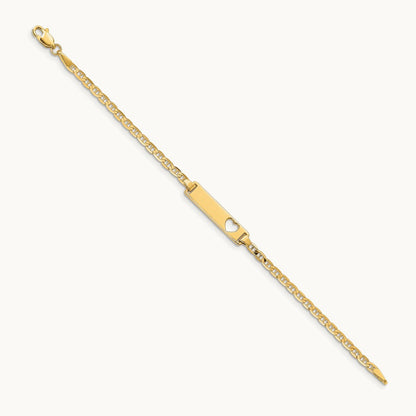 Cut-out Heart Anchor Link ID Bracelet — 5.5mm