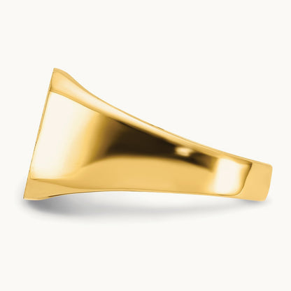 13.0x12. Closed Back Mens Signet Ring, 0mm, 14K