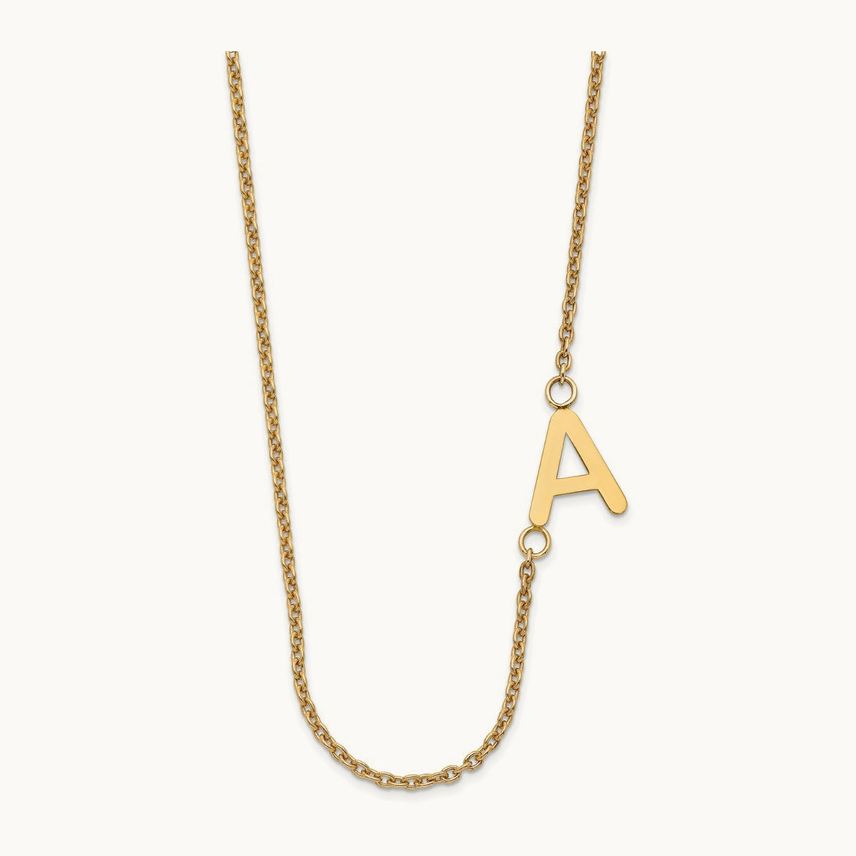 Sterling Silver/Gold-plated Small Offset Initial Necklace