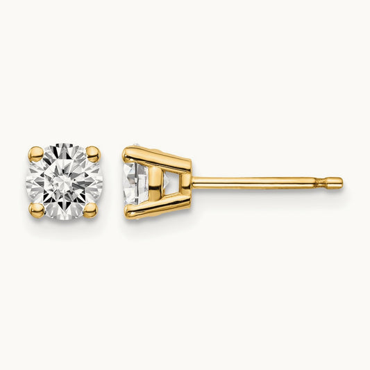 14y Diamond Stud Push-on Post Earrings — 0.96 ct tw