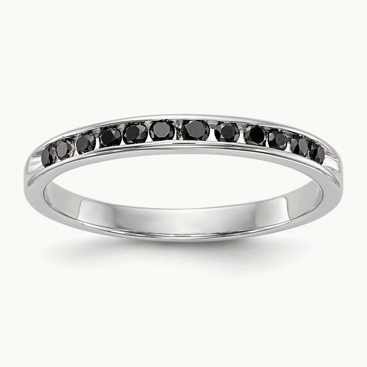 Black Diamond Band, 14K White Gold