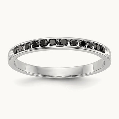 Black Diamond Band, 14K White Gold