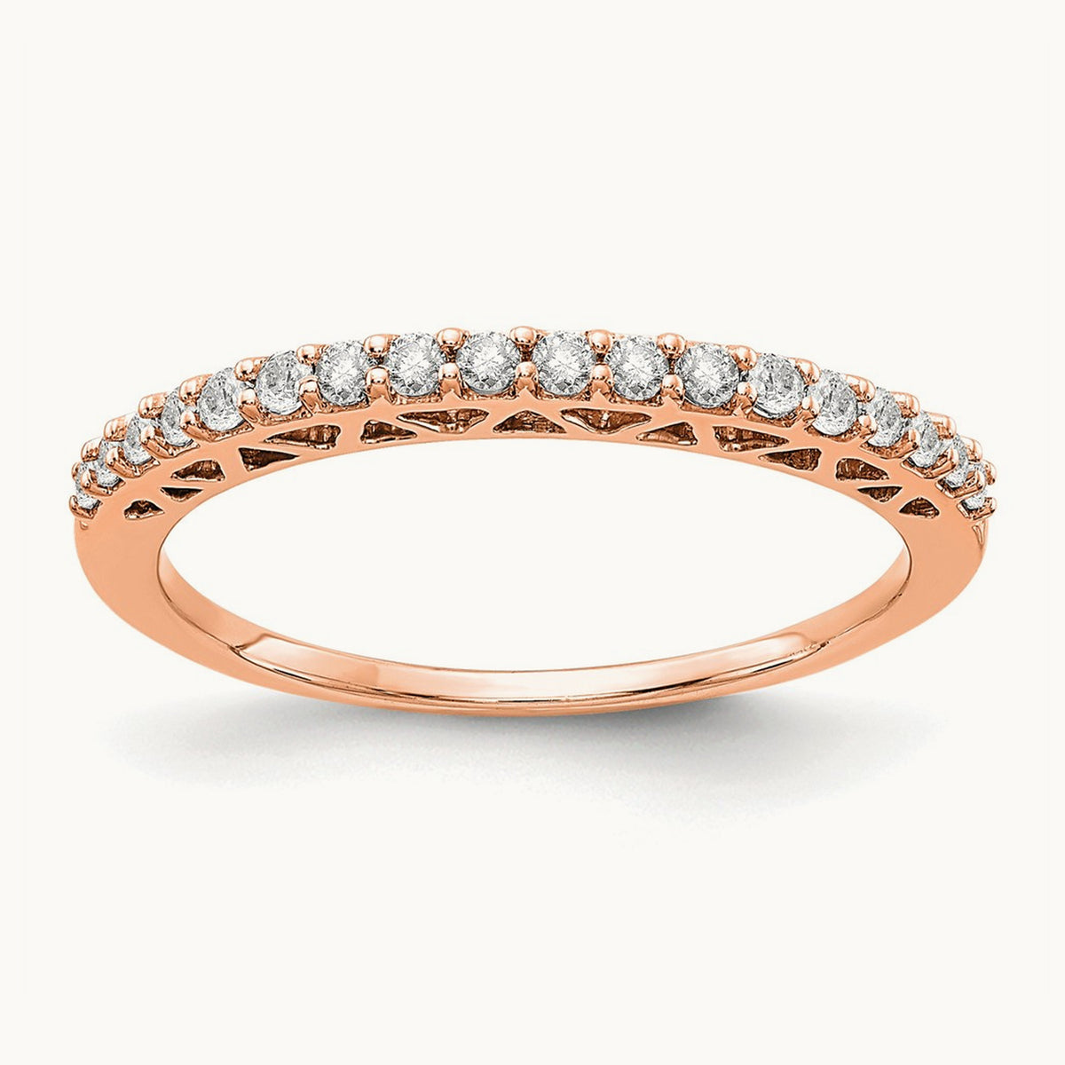 Wedding Band, 0.25 ct tw Lab-Grown Diamond — 14K Rose Gold