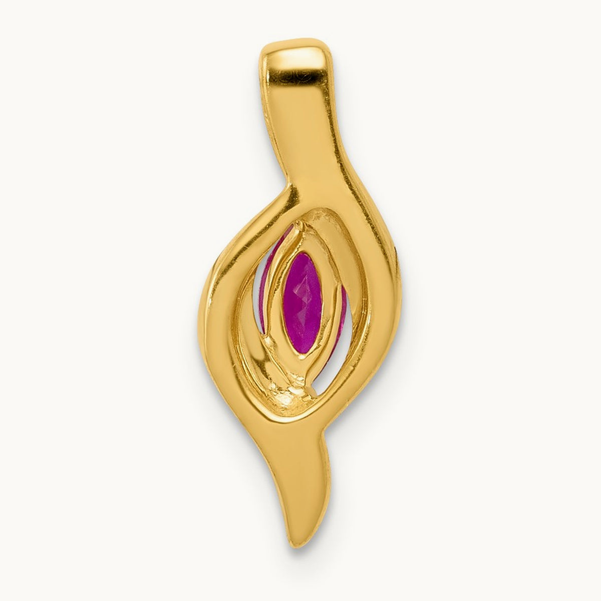 Diamond and Marquise .25 Ruby Pendant, 14K
