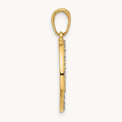 D/C It's A Boy Pendant, 14K with White Rhodium