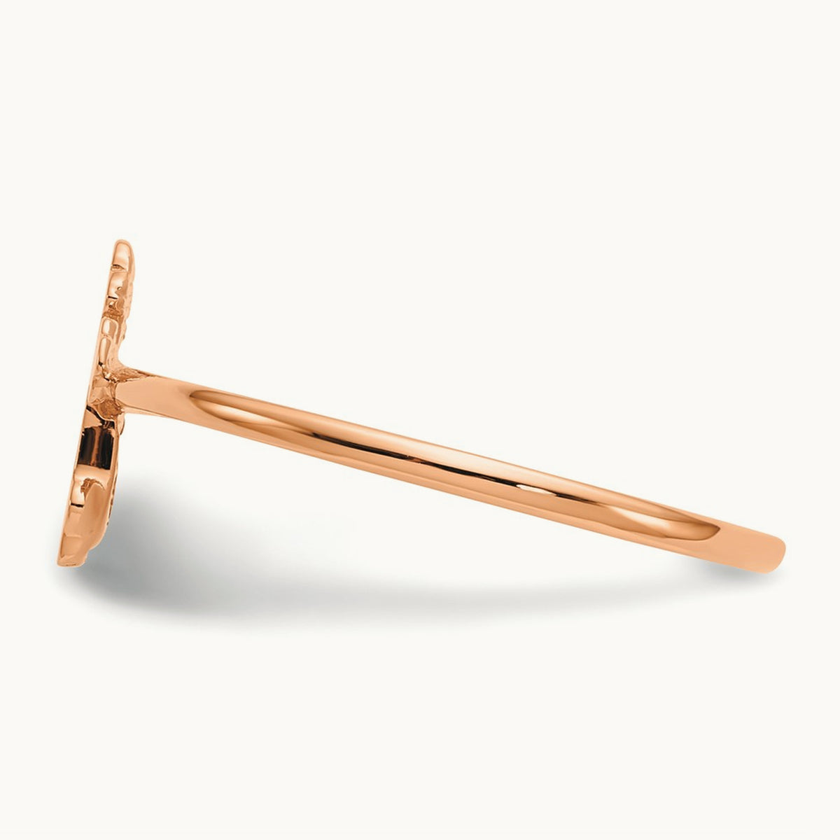 Polished Cross Ring — 14K Rose Gold