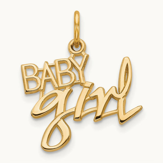 BABY GIRL Charm, 14K