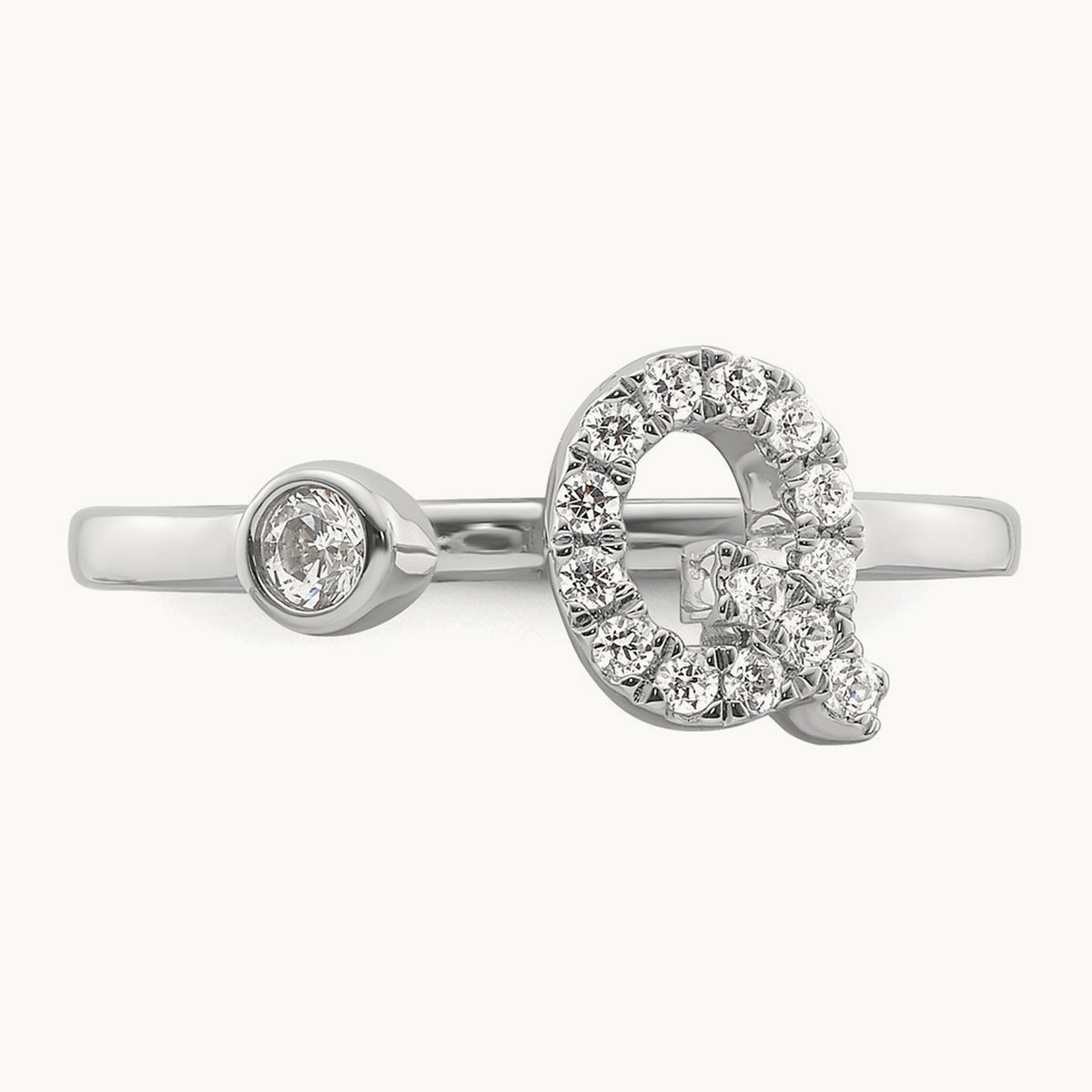 Initial Q Adjustable Ring, 0.20 ct tw Lab-Grown Diamond