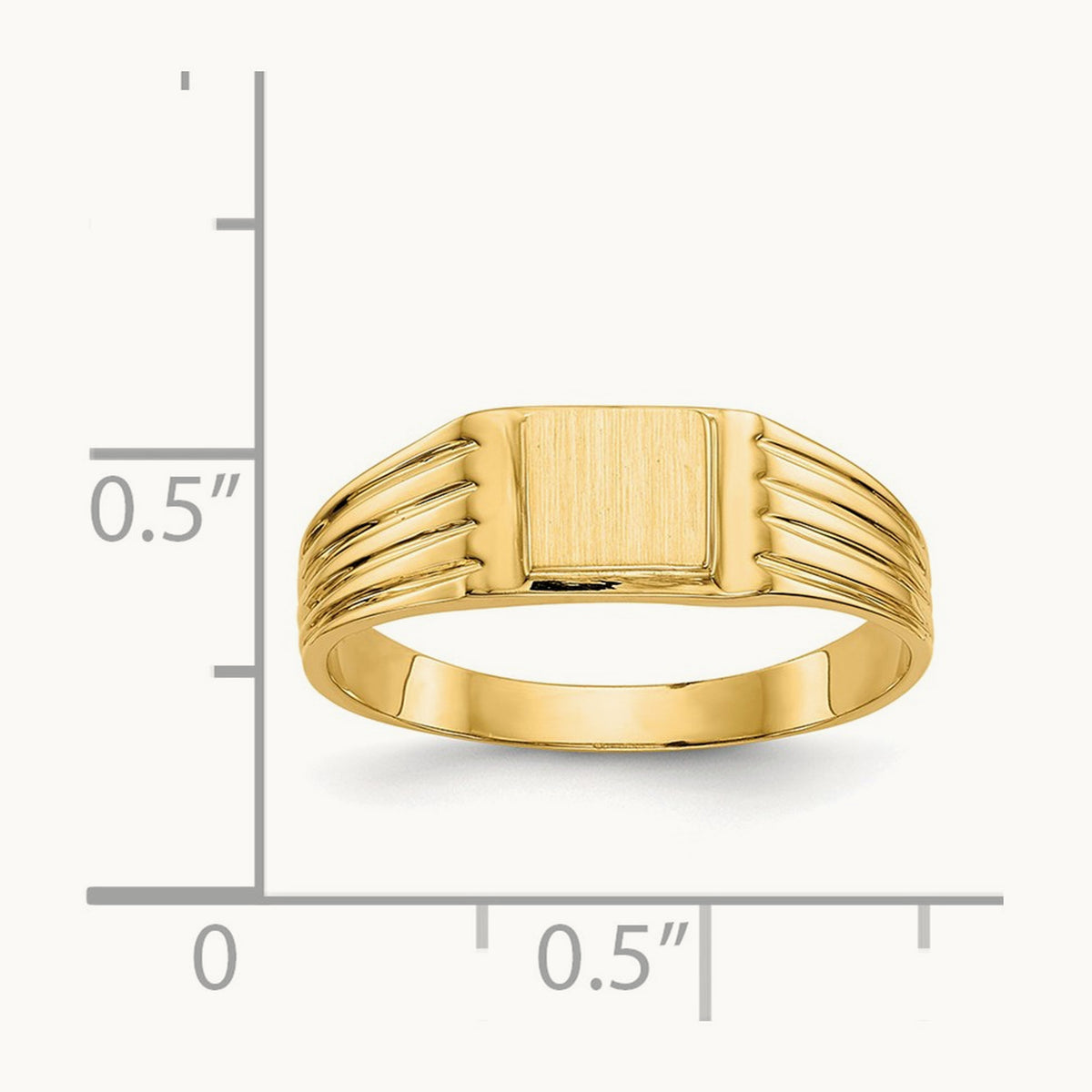 5.25x4. Open Back Signet Ring, 75mm, 14K