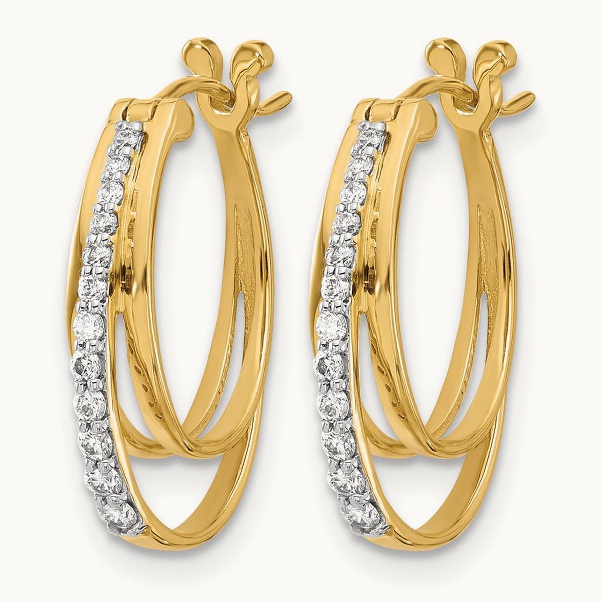 Diamond Hoop Earrings, 14K