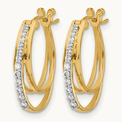 Diamond Hoop Earrings, 14K