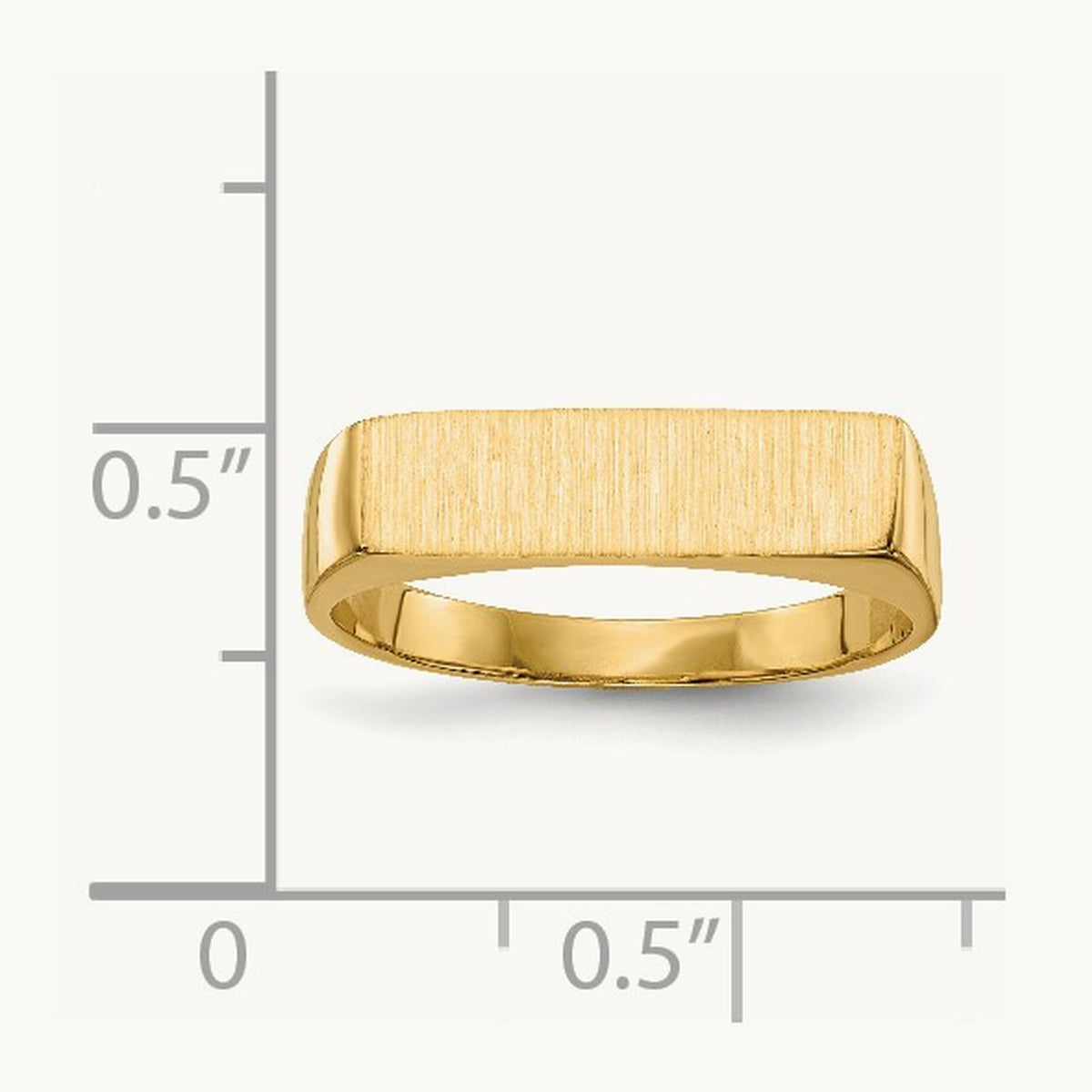 16.5x5. Closed Back Signet Ring, 0mm, 14K