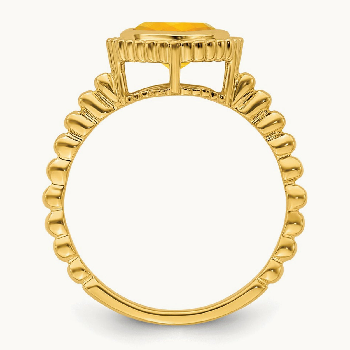 Cushion Citrine Ring — 14K Yellow Gold, 7
