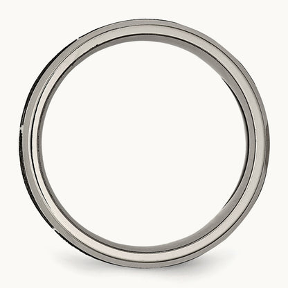 Brushed & Polished Flames Laser Design Beveled Edge Band — photo set (2)