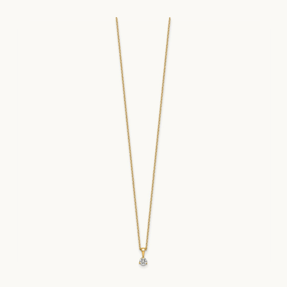 Solitaire Pendant Necklace, 1/5-1 ct Lab-Grown Diamond — 14K Yellow Gold