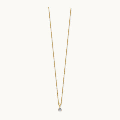 Solitaire Pendant Necklace, 1/5-1 ct Lab-Grown Diamond — 14K Yellow Gold
