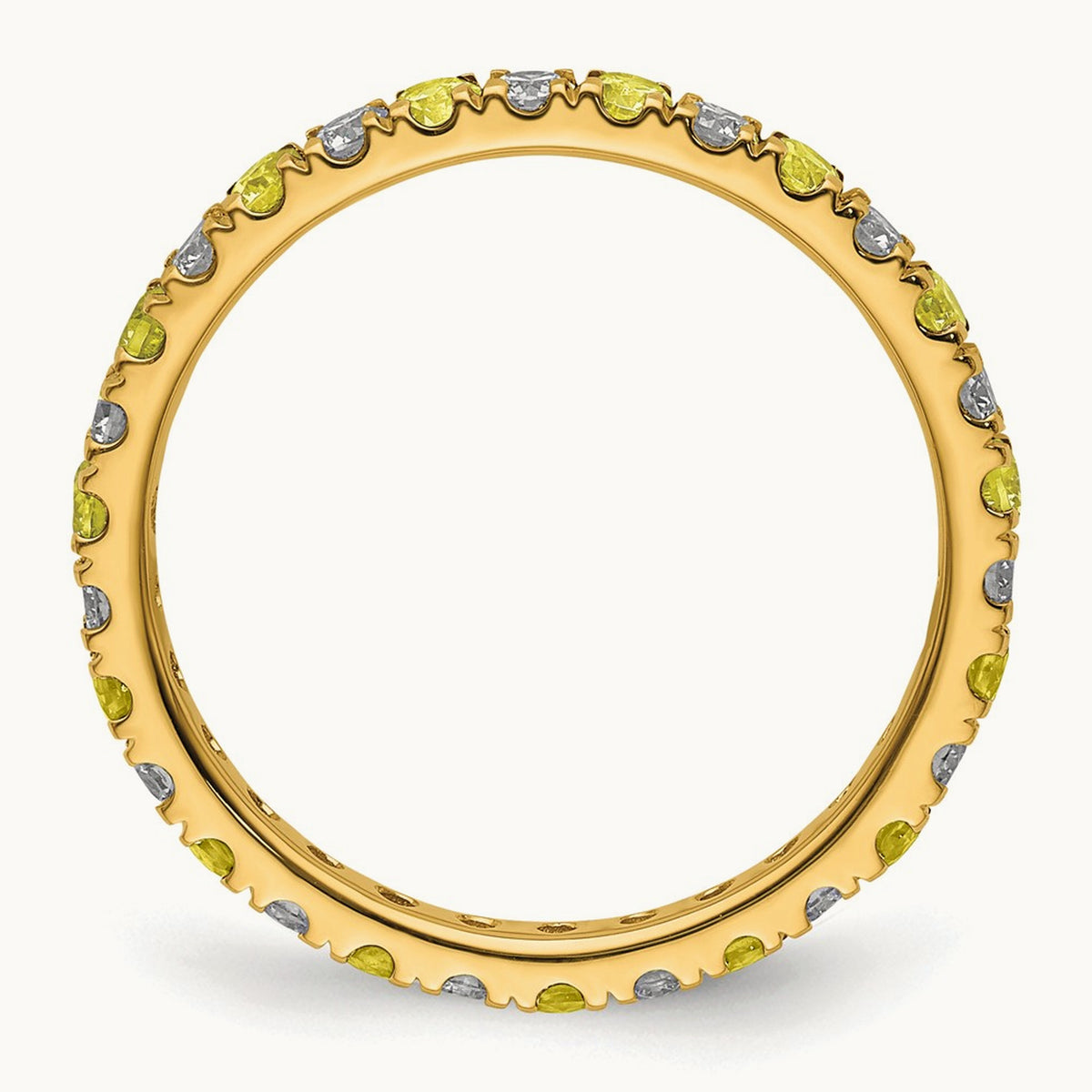 Created Yellow Sapphire Eternity Band — 14K Yellow Gold, 2.25 mm