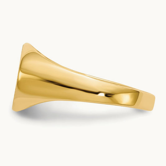 Closed Back Child's Signet Ring — 14K Yellow Gold, 11.0x7.5mm, 3.5