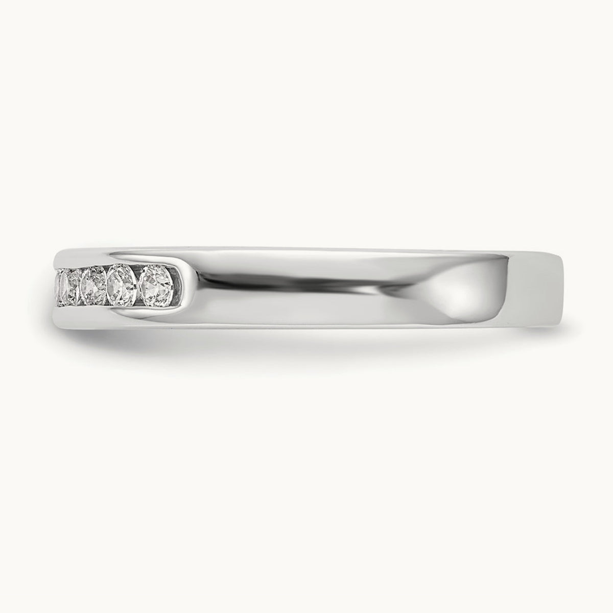 9- Stone Closed Channel Band Mounting, 2mm, 14K White Gold