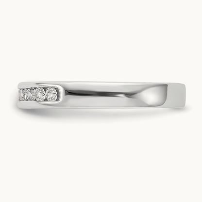 9- Stone Closed Channel Band Mounting, 2mm, 14K White Gold