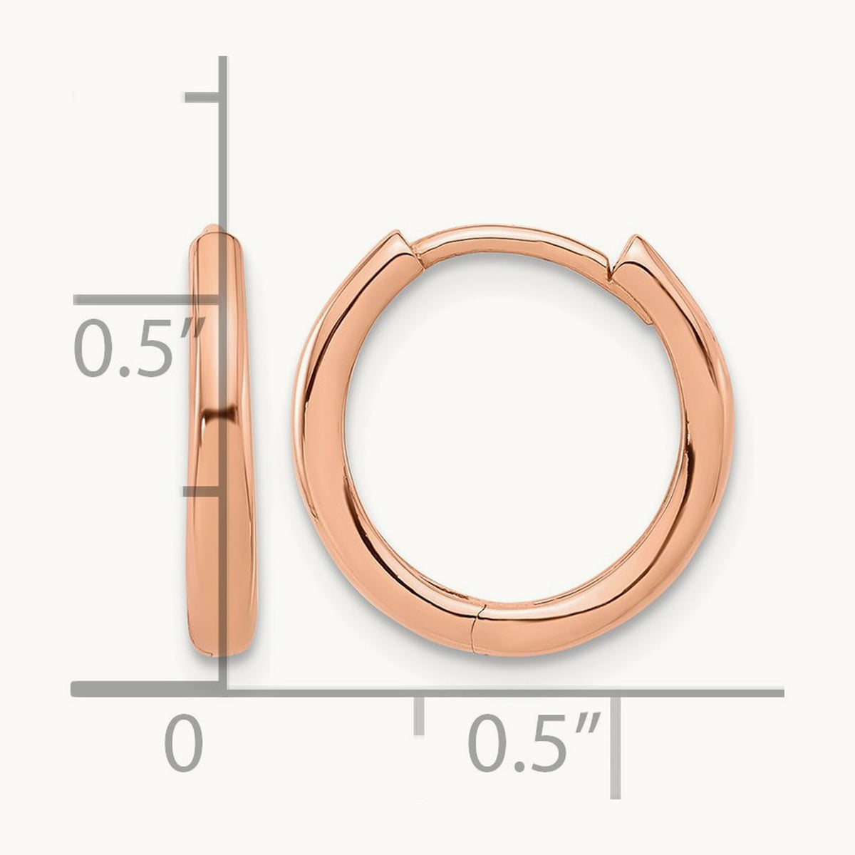Polished Hinged Hoop Earrings — 14K Rose Gold
