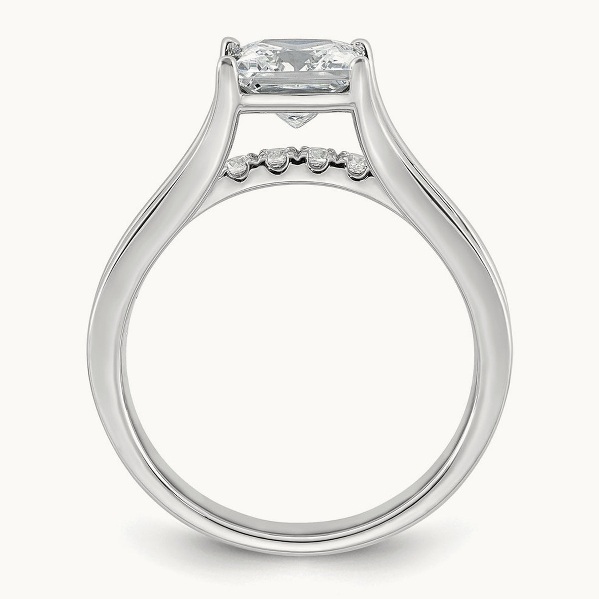 Princess Engagement Ring, 1.75-3.00 ct tw Lab-Grown Diamond — 1 7/8 ct, 14K White Gold
