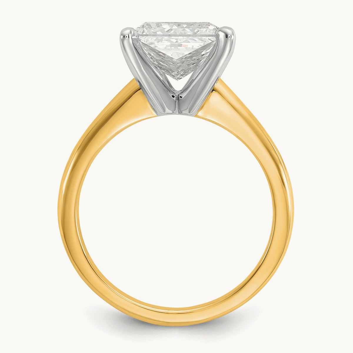 Oval Solitaire Engagement Ring, 0.50-5.00 ct tw Lab-Grown Diamond — 3 ct, 14K Two-Tone