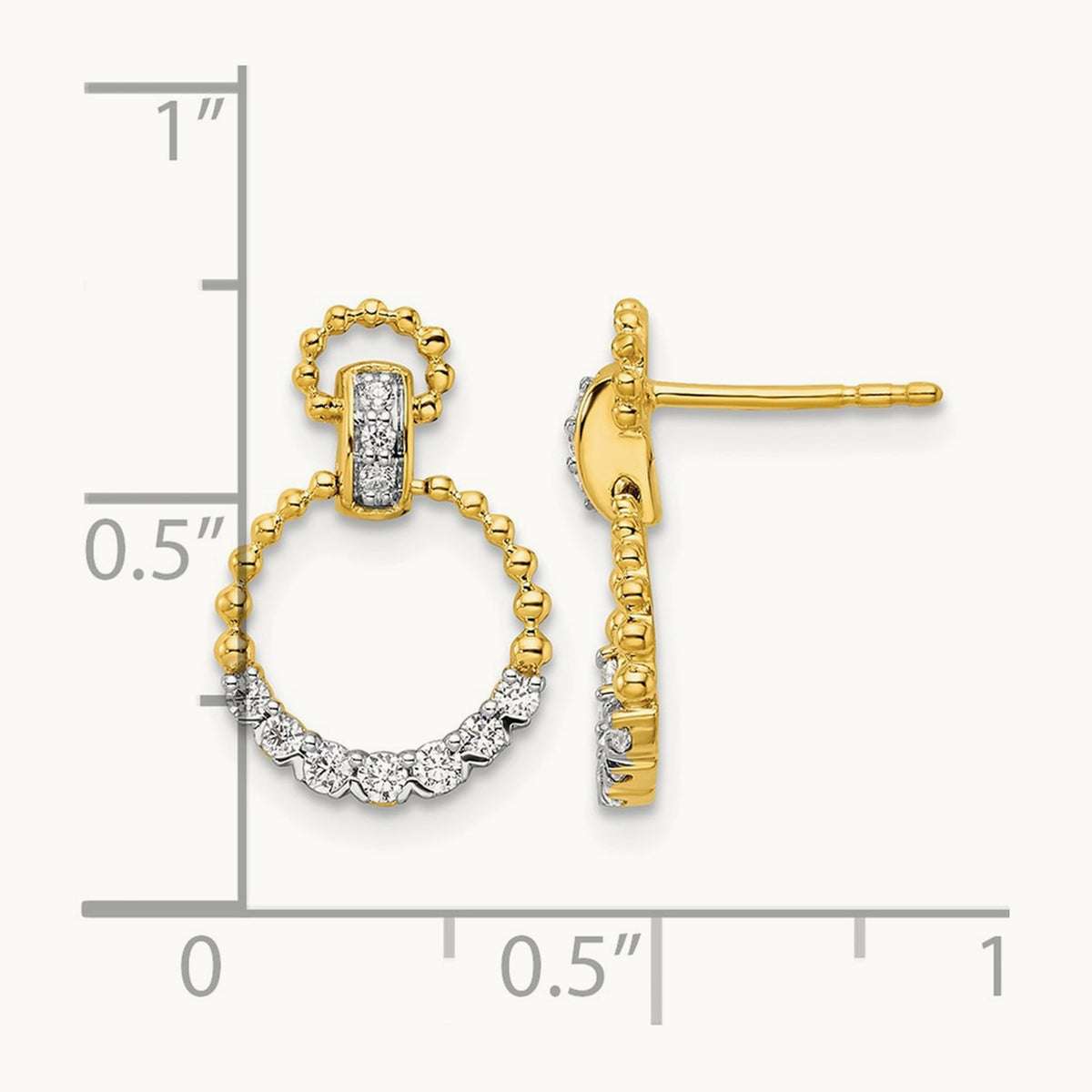 Circle Dangle Post Earrings, 0.25 ct tw Lab-Grown Diamond