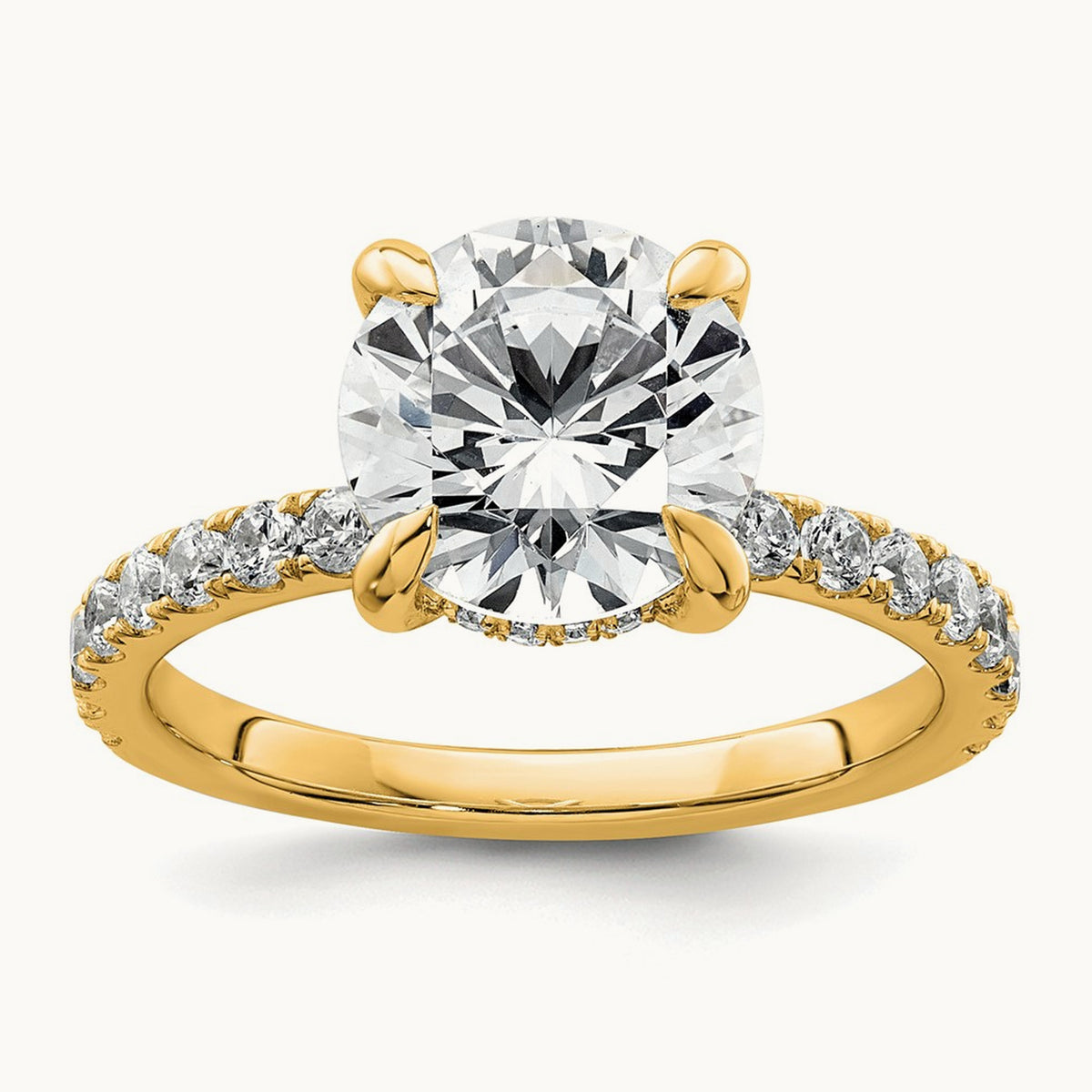 Round Solitaire Engagement Ring, 1.25-3.50 ct tw Lab-Grown Diamond — 14K Yellow Gold, 7 (3)