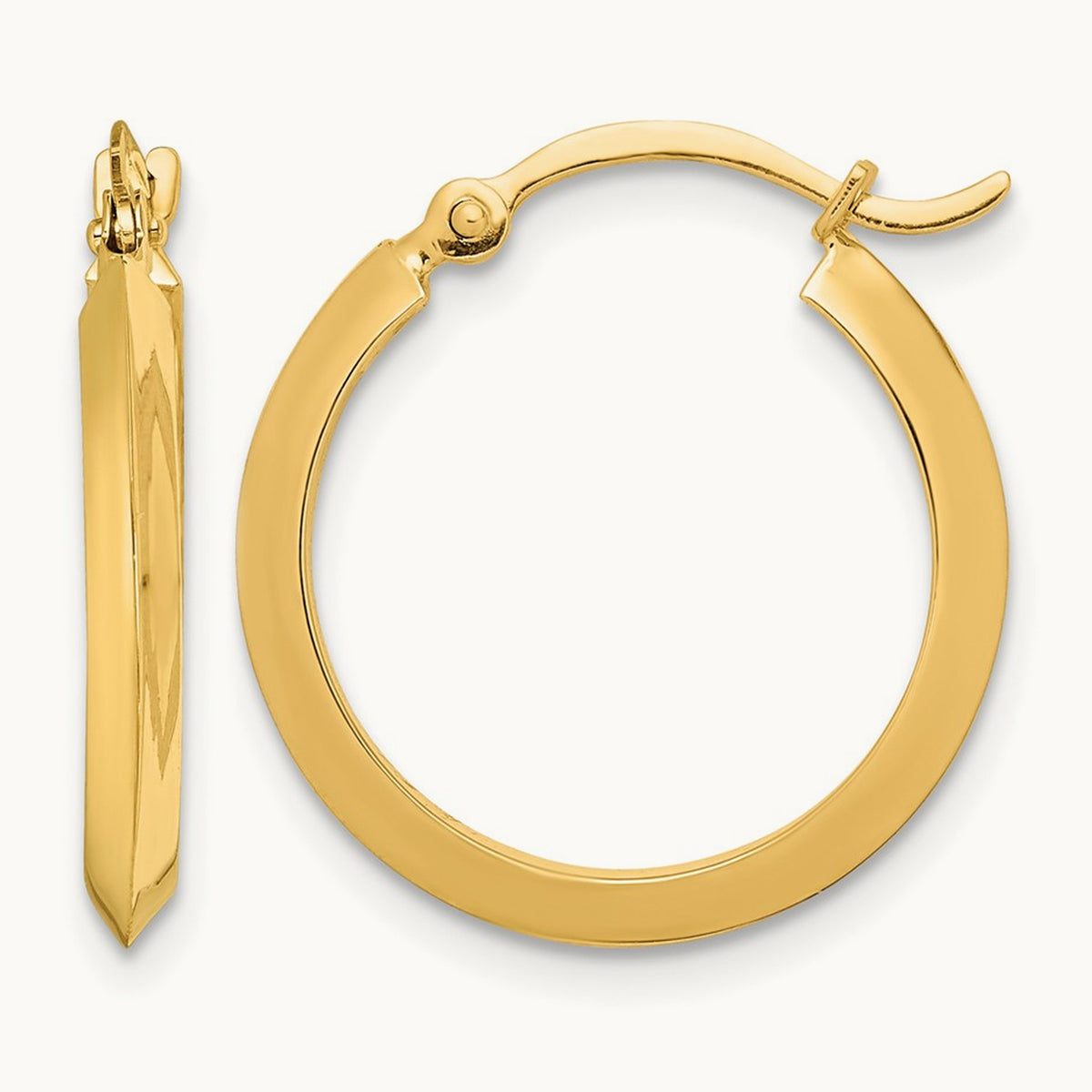 Polished Hoop Earrings, 14K