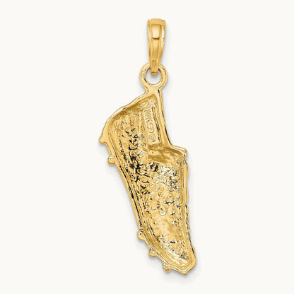 Polished Open-Backed Soccer Cleat Shoe Charm, 14K