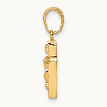 Small INRI Crucifix Pendant, 14K