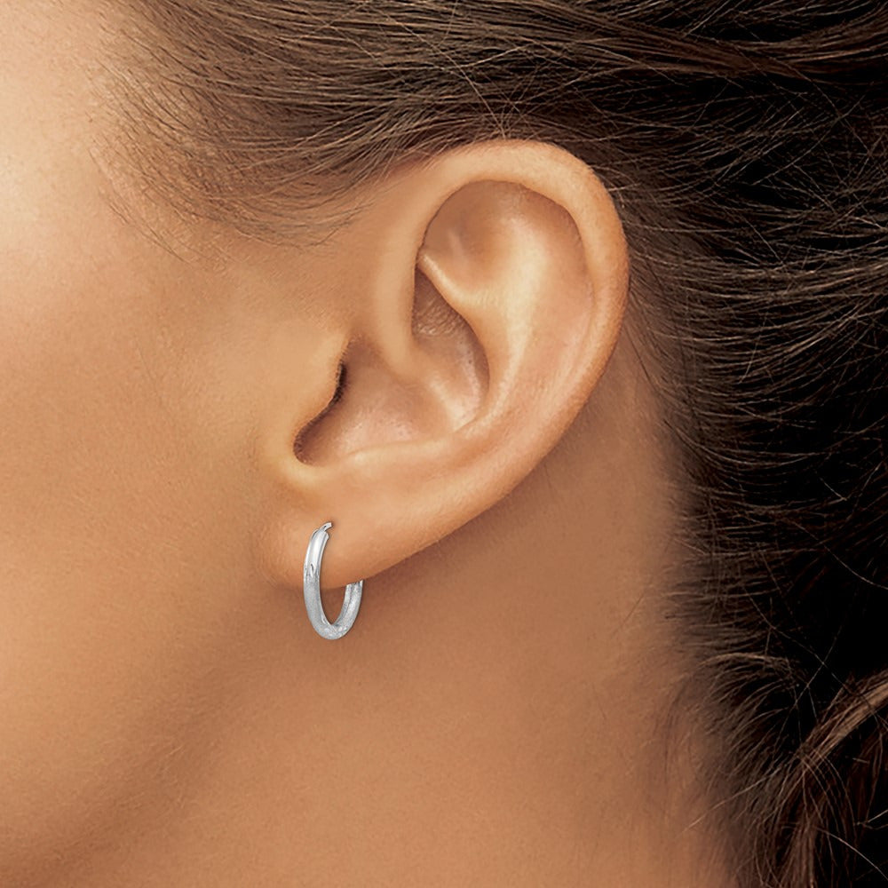 Diamond-cut Endless Hoop Earrings — 12mm, 2mm