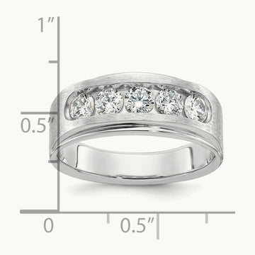 5 Stone Polished & Brushed Men's Ring Mounting