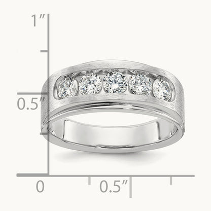 5 Stone Polished & Brushed Men's Ring Mounting