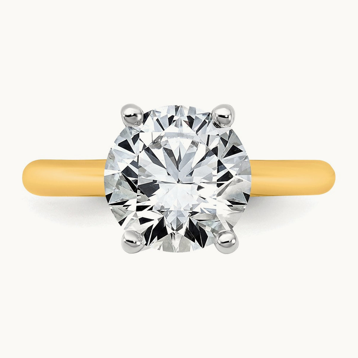 Round 8X Ring, 3.00 ct tw Lab-Grown Diamond — 14K Two-Tone