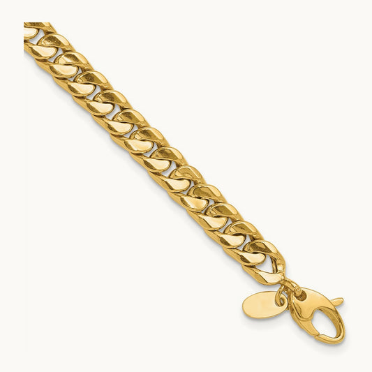 Polished Fancy 8.5in Bracelet, 14K