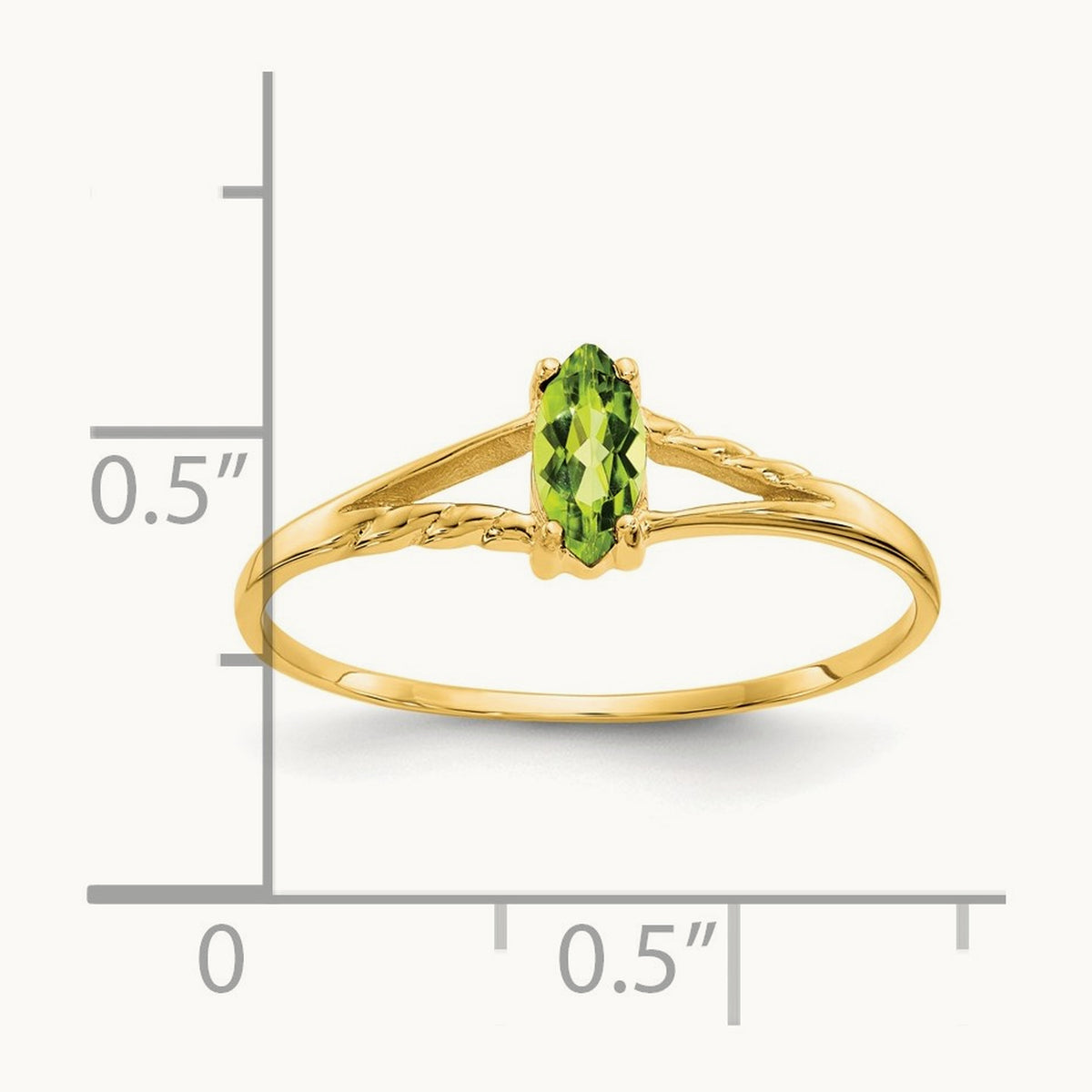 Peridot Birthstone Ring, 14K