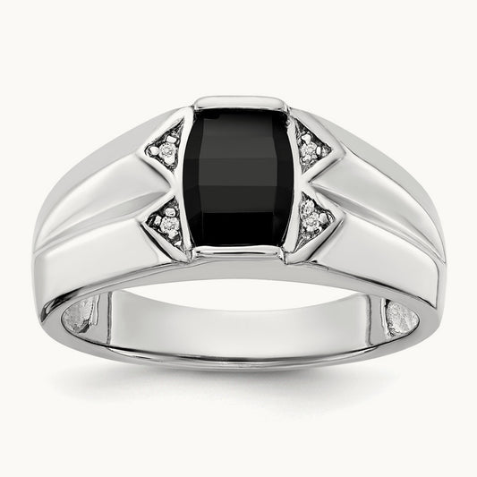 AA Diamond Men's Ring, 14K White Gold