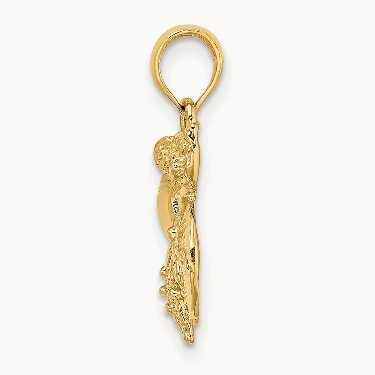 Polished Shell, Starfish and Sand Dollar Cluster Charm, 14K