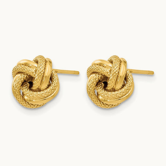 Polished D/C Love Knot Post Earrings, 10K — Leslie's