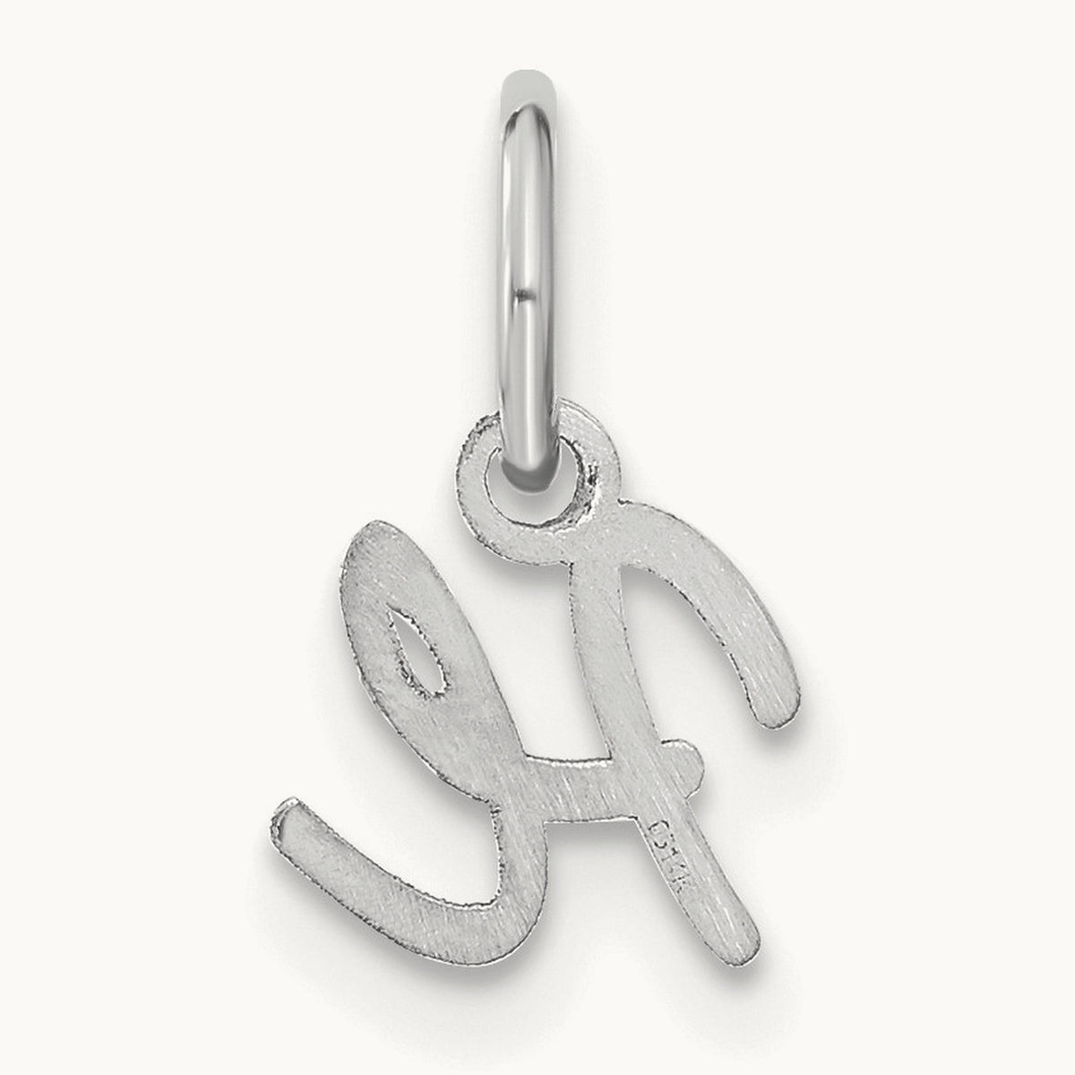 Upper case Initial Charm — 14K White Gold, H