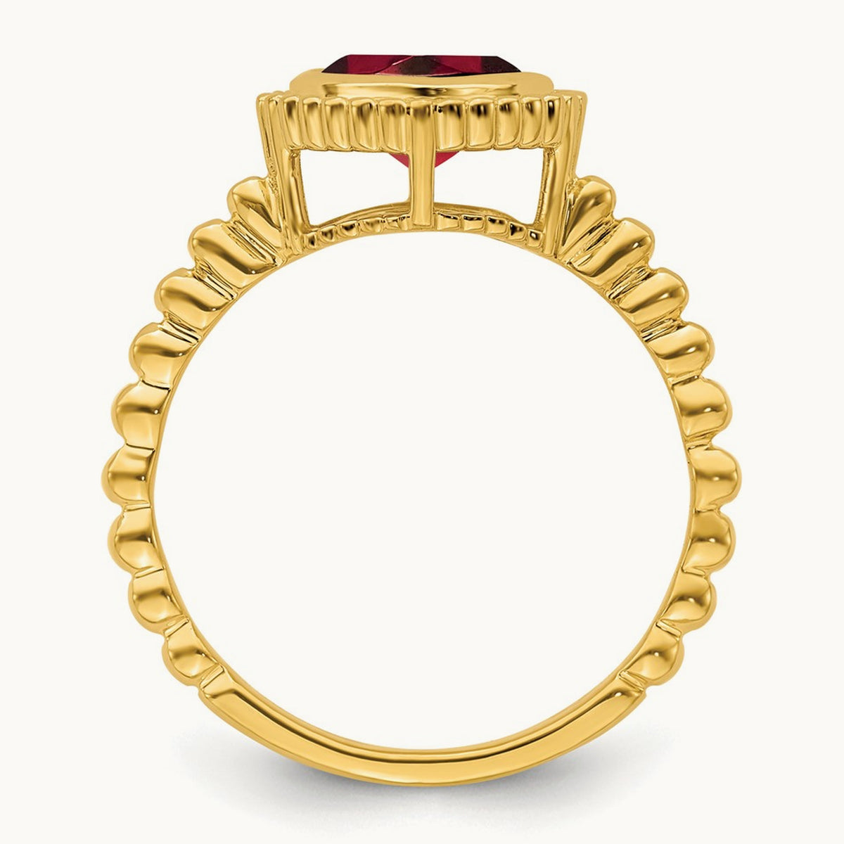Cushion Garnet Ring, 14K