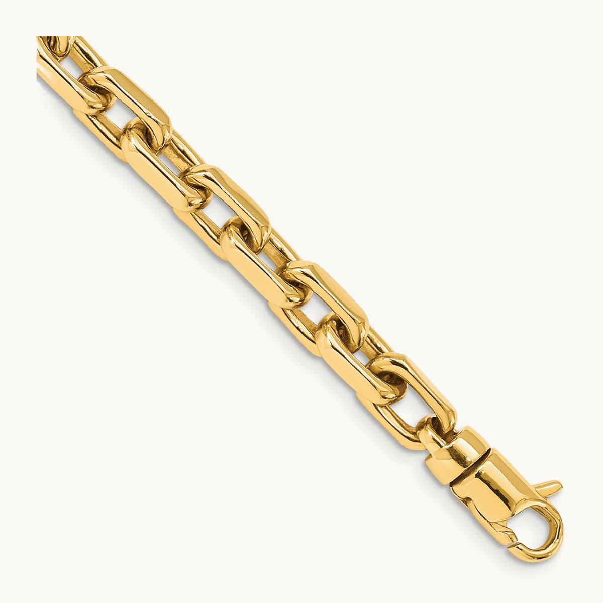 Hand-polished Fancy Link Bracelet, 7mm, 14K